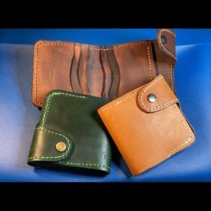 Leather cow hide wallets handmade